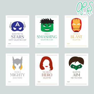 Avengers Superhero Valentine Cards Printable Customizable Template DIY