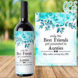 Best Friends Get Promoted Personalized Wine Label