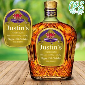 Crown Royal label for birthday Customizable Template Instant Download