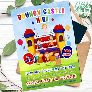 Bounce house Flyer Customizable Template Instant Download