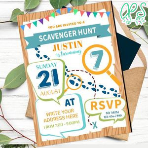 Scavenger Hunt invitation Customizable Template Instant Download