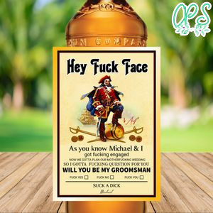 Captain Morgan Groomsmen Proposal Custom Liquor Label Template Instant Download