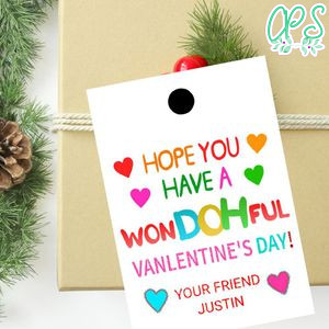 Play Doh Valentine's Day Favor Tag Customizable Template Instant Download