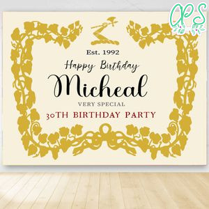 Hennessy Cognac Themed Birthday Backdrop Digital File Template Instant Download