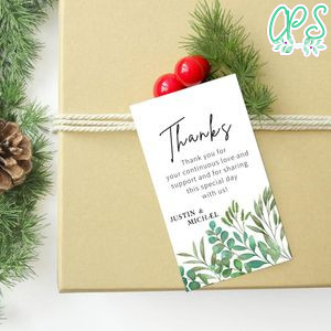Greenery Wedding Favor Tag Template Printable
