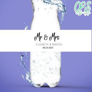 Mr and Mrs Wedding Water Labels Template