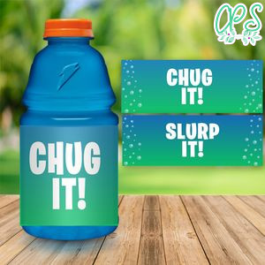 Gamer Chug Slurp Gatorade Label Template to Print at Home Instant Download