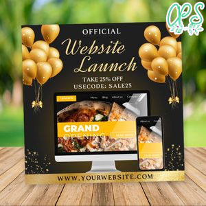 Website Launch Flyer Customizable Template Instant Download