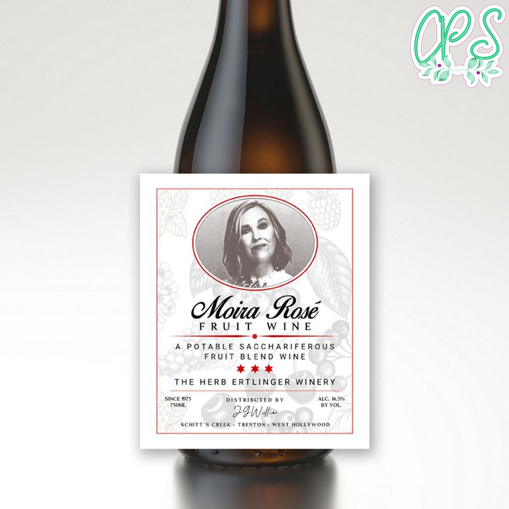 Moira Rosé Fruit Wine Adhesive Label Customizable Template Instan