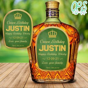 Crown Royal Apple label for birthday Customizable Template Instant Download