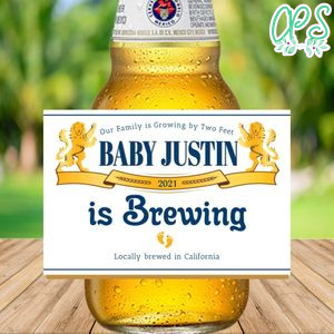 Modelo Baby Announcement Beer Label Customizable Template Instant Download