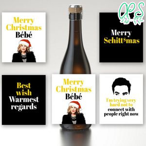 Schitt's Creek Christmas Wine Beer Label Customizable Template Instant Download