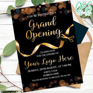 Grand opening ribbon cutting invitation Customizable Template Instant Download