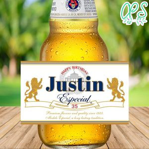 Happy Birthday Modelo Beer Label Customizable Template Instant Download