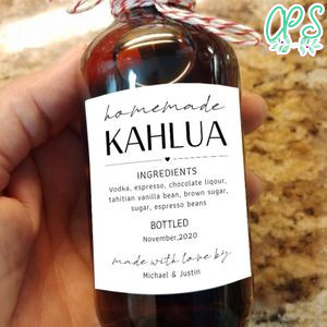 Printable Homemade Kahlua Label Digital File