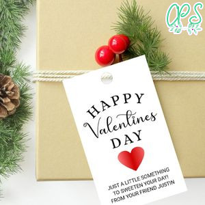 Happy Valentine's Day Favor Tag Customizable Template Instant Download
