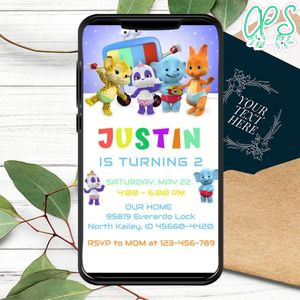 Word Party Birthday Electronic Invite Invitation Printable Instant Download