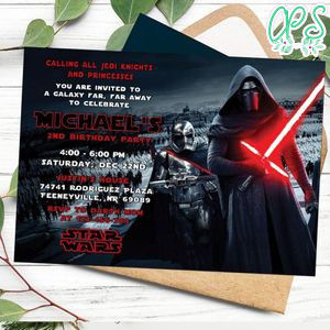 Editable Kylo Ren Star Wars Birthday Invitation Instant Download