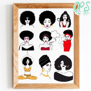 Afro Woman SVG Bundle Cut File Template Instant Download