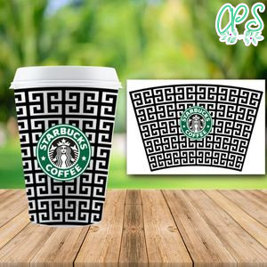 Starbucks Wrap Versace PNG File template Instant Download
