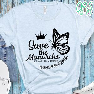 Save The Monarchs Plant Milkweed Butterfly Crown T-Shirt