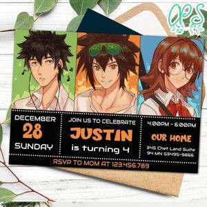 The god of high school Birthday Digital Invitation Template Instant Download