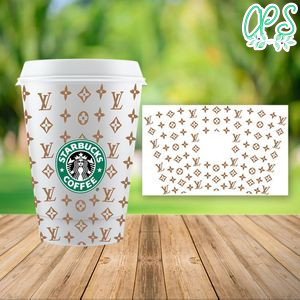 Full wrap on the Venti cold cups PNG file template Instant Download