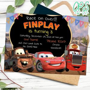 Editable Lightning McQueen Birthday Invitation Instant Download