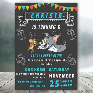 Editable Tom and Jerry Birthday Invitation Digital File