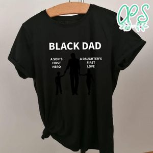 Black Dad First Hero T-Shirt