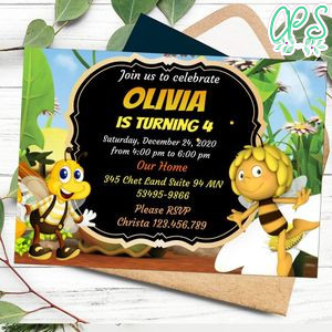 Editable Maya The Bee Birthday Invitation Instant Download