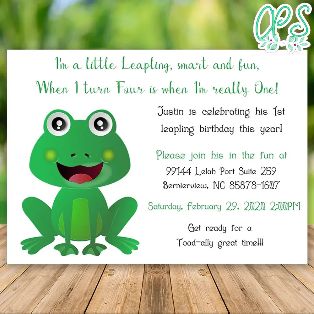 Editable Leapling Leap Year 1st Birthday Flyer DIY | CustomPartyShirts