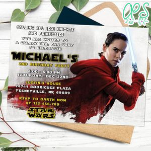 Editable Rey Star Wars the last Jedi Birthday Flyer Instant Download