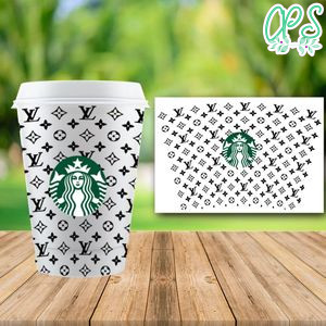 Starbucks Wrap LV Louis Vuiton PNG File template Instant Download
