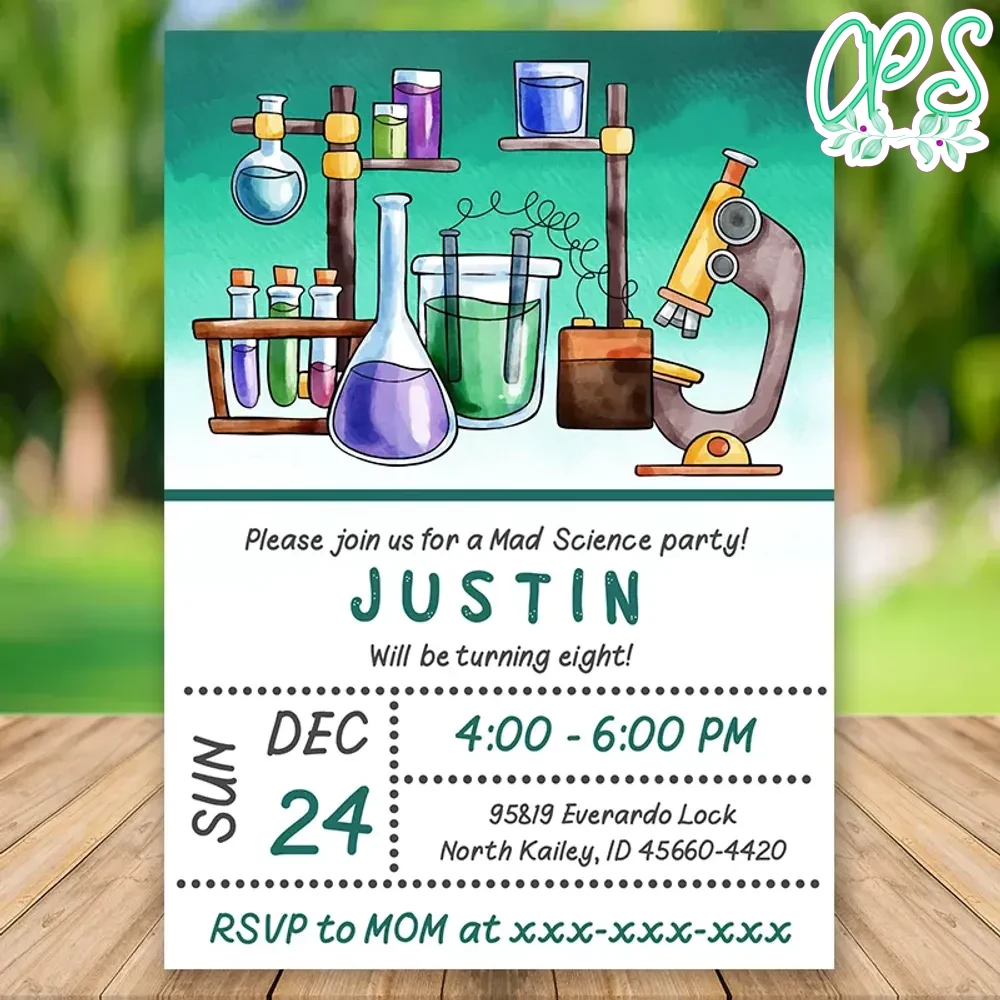 Editable Mad Science Birthday Invitation Instant Download ...
