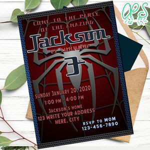Editable Spiderman Birthday Invitation Instant Download