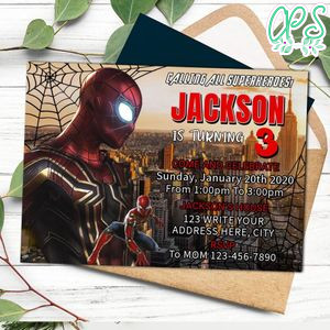 Editable Spiderman Far for Home Invitation Instant Download