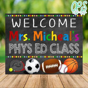 Editable Gym Teacher Classroom Door Sign Instant Download