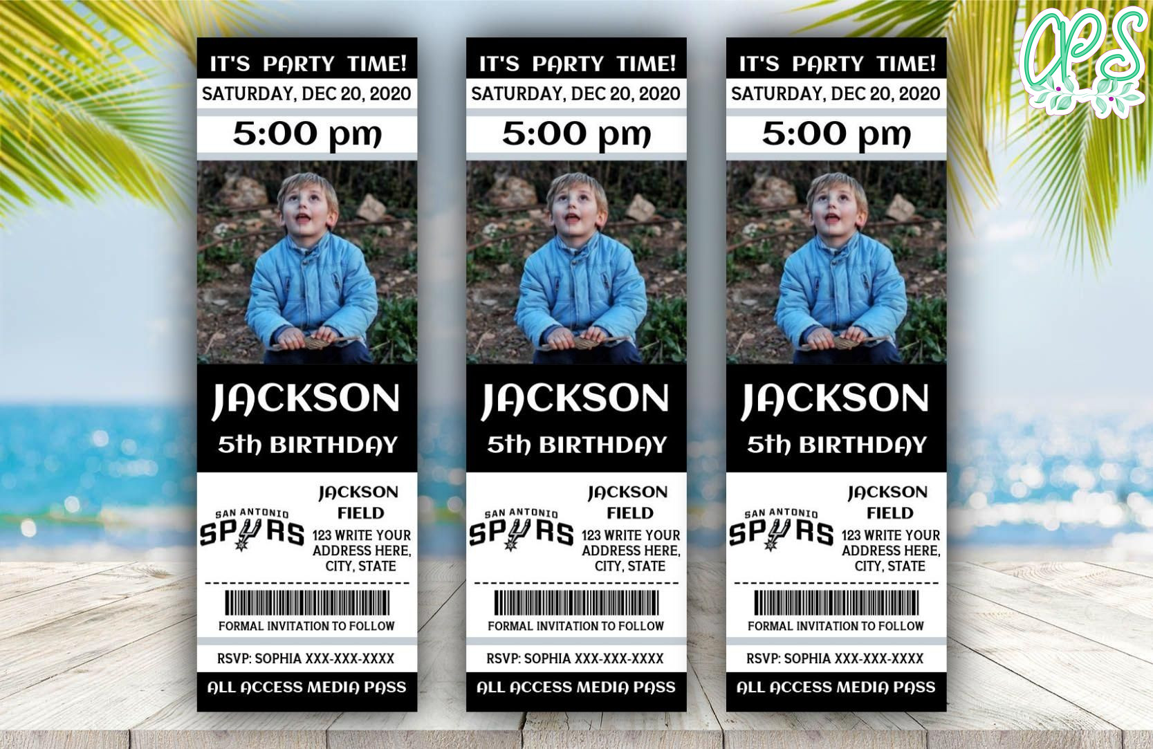 Printable San Antonio Spurs Birthday Ticket Invitations DIY
