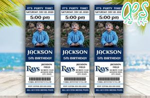 Tampa Bay Rays Birthday Ticket With Photo Invitation Instant Download