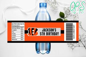 Printable Cincinnati Bengals Water Bottle Labels Instant Download
