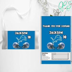 Detroit Lions Candy Bar Wrapper Digital File Printable Instant Download