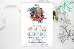 Printable 4th of July Celebration Party Invitation Instant Download