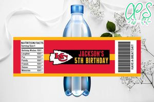 Printable Kansas City Chiefs Water Bottle Labels Instant Download