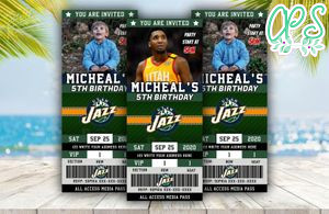 Editable Utah Jazz Birthday Ticket Invitations Instant Download