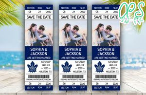 Editable Toronto Maple Leafs  Save The Date Wedding Engagement Announcement Ticket Invitation Instant Download