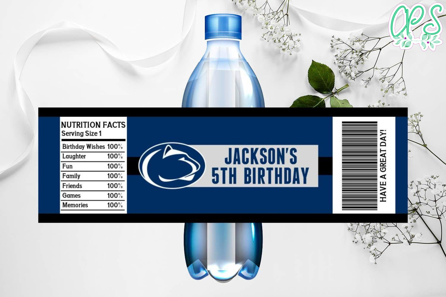 Printable Penn State Nittany Lions Water Bottle Labels DIY