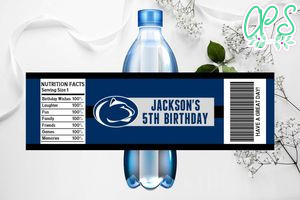 Printable Penn State Nittany Lions Water Bottle Labels Instant Download