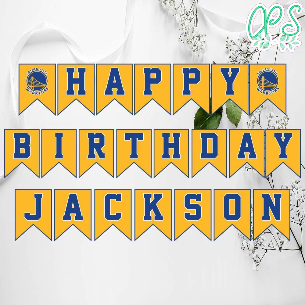 Printable Golden State Warriors Birthday Banner Instant Download 