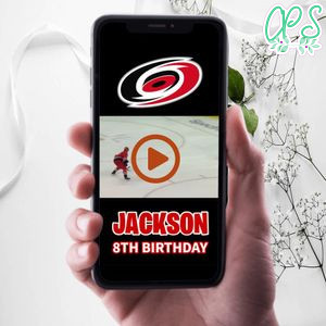Carolina Hurricanes Birthday Video Invitation Digital Template Customizable Instant Download